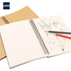 이너스마켓 전문가용 스케치북 50매 드로잉용품 수채화스케치북 두꺼운스케치북, 브라운+화이트