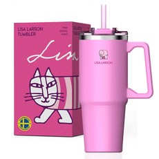 리사라르손 대용량 올스탠 텀블러 Lucky Character Package 평온의 마이키 액막이 행운 캐릭터, 1개, 900ml, 핑크 1개, 900ml, 핑크