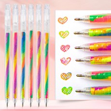 獨角獸漸層色中性筆 色彩鮮明 書寫流暢 學生辦公適用, 1套, 閃光款-6支