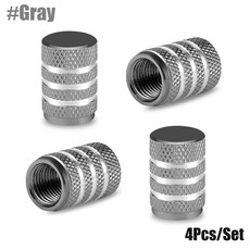 AUTCOAT 4 개/대 타이어 스템 밸브 캡 알루미늄 자동차 방진 휠 공기, C0646-Gray