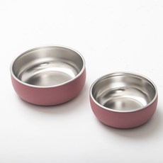 DFMEI 新品304不鏽鋼硅膠兒童餵養套裝吸盤寶寶輔食餐盤碗叉勺餐具, 1個, 大小圓碗玫紅色:如圖