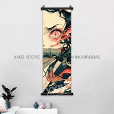 귀멸의칼날 아크릴스탠드 귀칼 장식 스크롤 그림 Kamado Tanjirou Tomioka Giyuu 홈 Kochou Shinobu 캔버스 포스터 선물, [00] 25x75cm(10x30inch), [48] gmzr25-28