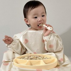 돗투돗 동물친구들 자기 주도 이유식 방수 턱받이, 베이비바니, 1개, 1개입