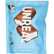 언리얼 다크 초콜릿 코코넛 미니 바 433.7g Unreal Dark Chocolate Coconut Mini Bars 15.3 OZ, 2개, 435g