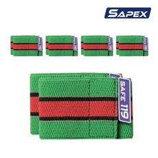 사펙스 안전각반 반사각반 5세트, 초록 + 빨강
