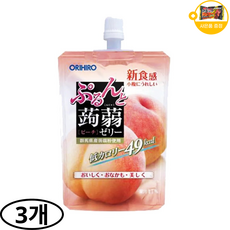 곤약젤리 오리히로 스탠딩 백도 복숭아맛 사은품 추가증정, 3개, 130g