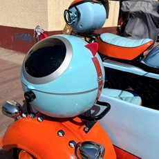 斯託納猿猴改裝邊三輪摩托車邊箱後備箱 - 頭盔收納寵物箱, 斯托納邊箱-豪華內襯-海灣石色