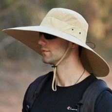 와이드 등산모자 버킷햇 벙거지 자외선차단 여름 모자, 베이지