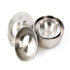 루피네상점 샐러드용기 샤틴 이중 스텐 탕기, 12cm (CG10046)