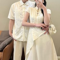 커플 시밀러룩 신혼여행 셔츠 긴팔 바캉스 휴양지 드레스 반팔 원피스 하와이안 웨딩촬영 패밀리룩