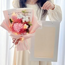 졸업식 꽃다발 오리인형 장미플라워 입학식 부케, 핑크코넬리아