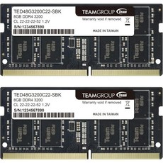 TEAMGROUP 엘리트 DDR4 32GB 키트(16GB 2개) 3200MHz PC4-25600 CL22(2933MHz 또는 2666MHz)버퍼링되지 않은 비ECC 1.2V S, 16GB Kit (2x8GB), 2개