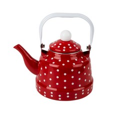紅色白點搪瓷古鐘壺 1.1L, 紅色白點古鐘壺, 1套