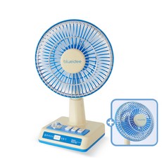 블루아이디 레트로 무선 탁상용 선풍기, BI-DF2, 블루
