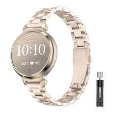 14mm 금속 밴드 Garmin Lily 2 Active 호환 스테인리스 교체 스트랩 조절 도구 포함, Champagne, 1개, 상세페이지 참조