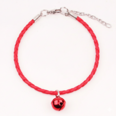 하니펫 반려동물 예쁜 꽈배기 방울 목걸이, 1개, 레드