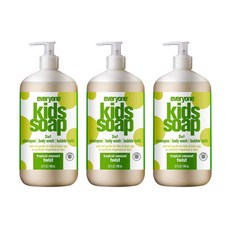 에브리원 키즈 솝 3in1 올인원클렌저 트로피컬 코코넛 트위스트 향, 946ml, 3개