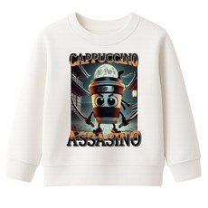 꼬므떼 아동 주니어 이탈리안 브레인롯 카푸치노 아사시노 맨투맨 티셔츠 국내생산 형제룩 등원룩