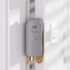 熊熊造型防夾手門擋 安全防護門縫擋, 灰色, 1個