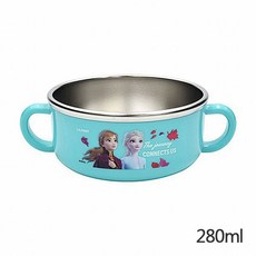 里和 lilfant 韓國製 冰雪奇緣2 學習筷 兒童筷子 304不鏽鋼 收納袋 艾莎 雪寶, 1個, 雙耳碗280ml(藍色), 紫色