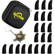 20개입 초박형 은섬유 게임용 손가락커버 스마트폰 게임용 엄지손가락세트 흑색 1개, 1세트, 검은색, FG20N