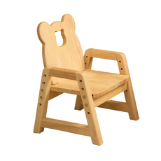 HABABY 環安家居 小熊成長椅，高級實木，多段高度調節，學齡前兒童適用, 小熊造型椅, 1件