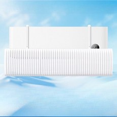 에어컨 벽걸이형 통풍구 배플 공기 장치 바람막이 루버형 커튼, 1개, 호화 화이트 음이온필터