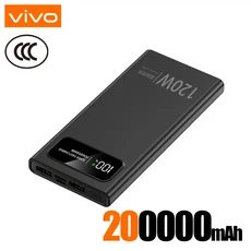 샤오미 호환 보조배터리 초고속 충전 200000mAh 대용량 휴대용 외장 배터리 모바일 전원 호환 120W, 02 Black 200000mAH