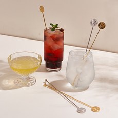 보겐 원형 동전 사각 머들러 4종 카페 음료 커피 롱스틱, 단품, 1개