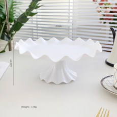 케이크 접시 플라스틱 케이크 랙 디저트 디스플레이 트레이 스탠드 생일, 1개, B_화이트 웨이브 하이힐 디스크