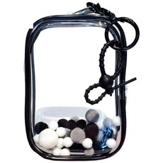 透明遛娃包 曬娃包 15cm PVC收納包 痛包 棉花娃包 泡泡瑪特展示 娃娃外出包, 1個, 黑