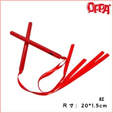 節奏棒 學齡前 幼兒樂器 (尺寸: 20*1.5cm), 1個, OPPA 彩色帶繩響棒 紅