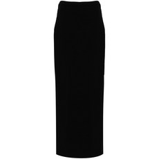 알렉산더왕 로고 엠보스드 코튼 맥시 스커트