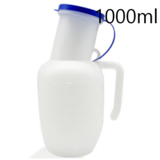 휴대용 소변통 간이소변기 환자 노인 손잡이 1000ml, 1개