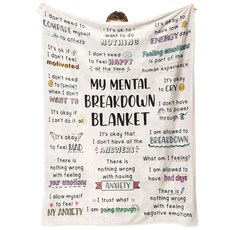 Craftique My Mental Breakdown 담요 불안 완화 아이템 정서적 치유 지원 여성 남성을 위한 정신 건강 인식/선물 치료/상담 사무실 필수품/장식 치료