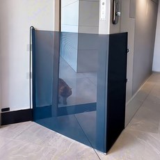 강아지 울타리 안전문 반려동물 고양이 안전 무타공 접이식 펜스, 1개, 화이트 78x130cm