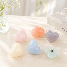 아이레노 젤리 하트 단추 10p 20mm 귀여운 하트 모양 단추 의류 리폼 DIY 핸드메이드 소품 단추, 10개, 블루-20mm