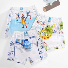 캐릭터 국산 남아 여아 공용 아동 순면 사각팬티 트렁크 5매 3세~12세