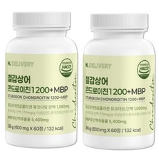 H.DELIVERY 철갑상어 콘드로이친 1200 6형 식약청 인증 HACCP c6s 상어연골 MBP, 2박스, 60정