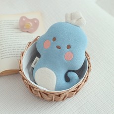 마롤로뜨 아기 애착인형 뱀뱀이 꼬물이 백일선물 출산선물 딸랑이 오가닉, 블루_꼬물이, 1개