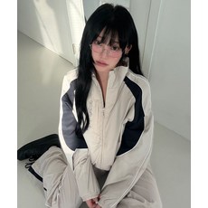 코드그라피 배색 테크 숏 자켓_크림BDF 셋업 410249