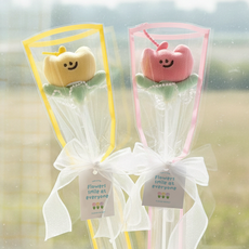 튤립 키링 인형꽃다발, 2개, 핑크+옐로우