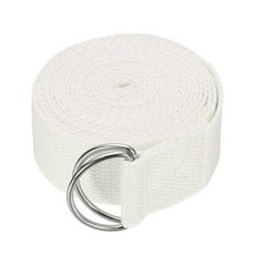 YELARXI 스트레칭을 위한 요가 스트랩 운동용 스트레치 밴드 3.2m(10피트) 및 핑크 조절 가능한 금속 D링 버클 요가 밴드 - 필라테스/체육 피트니스/체육관 운동 댄, White, White