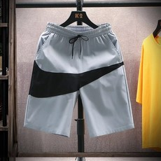 투니스 남성 스트링 배색 루즈핏 스트레이트 반바지