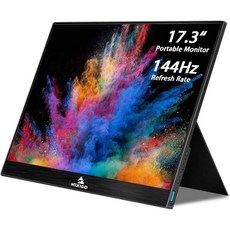 넥시고 300Hz 17.3인치 휴대용 모니터 NG17FGQ-S 프리싱크 G-SYNC 호환 FHD IPS 게이밍 디스플레이 듀얼 스피커 아이 케어 화면 노트북 PC/M, 17.3 Inch, 144Hz, 1개