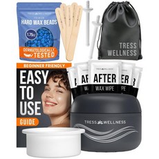 여성 및 남성용 얼굴 눈썹 및 입술용 스트레스 웰니스 스트라이프리스 왁스 키트 - 눈썹 턱 및 얼굴 제모용 빠르고 간편한 미니 왁스 워머 - USB 지저분하지 않고 컴팩트하며
