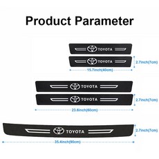 Toyota 로고 크루저 툰드라 프리우스 Prado Levin Camry RAV4 CHR Corolla Yaris HighLander 용 자동차 도어 트렁크 페달 보호 시터, 5pcs