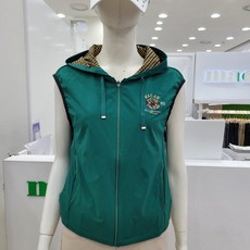 마코 모다남양주 여성 FW 후드안 체크배색 풀오픈 티베스트 MOW3TV0154_GN