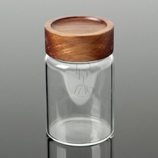 르꽁드 우드뚜껑 내열유리 밀폐용기 250ml 6.5cm 원두커피보관통, 1개