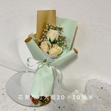 桃園出貨 【1485人收藏】仿真向日葵滿天星干花母親節520香皂花網紅送同學閨蜜拍照花束, 3支皂花香檳玫瑰＋滿天星